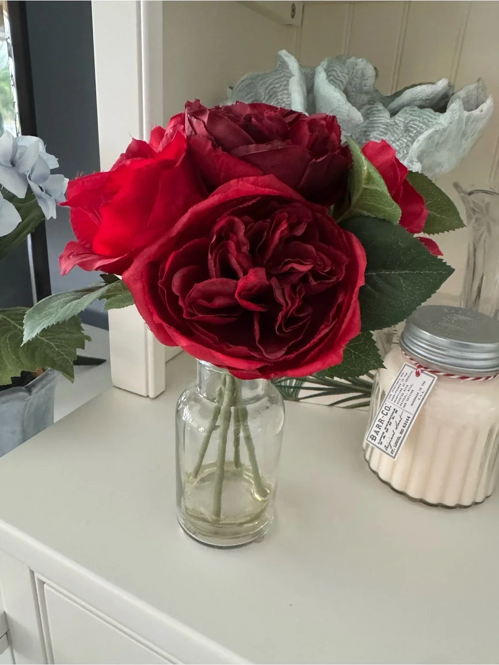 Pottery Barn Red Rose & Poppy Arrangement ~ 4th of July